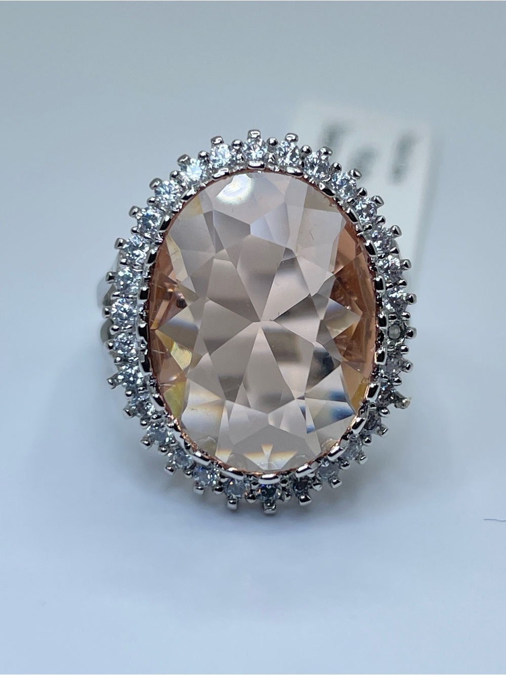 Swarovski Crystal Elements Champagne Swarovski Crystal Halo Ring Sz 6